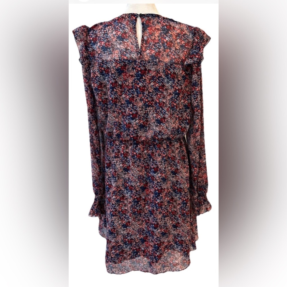 Banana Republic Factory Floral Long Sleeve Elastic Waist Dress Size M - Picture 3 of 9